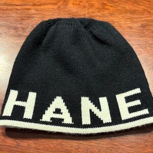 Black and White Knit Beanie